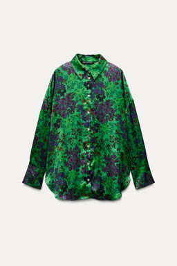 SATIN FLORAL PRINT SHIRT - Zara фото 2