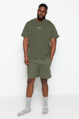TRENDYOL MAN Buyuk Beden Bordo Regular Fit Rahat Bask?l? Sortlu Pijama Tak?m? TMNSS23PT00014 - Trendyolmilla фото 8
