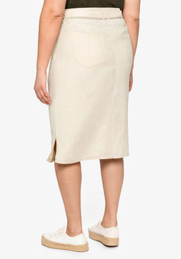 Льняная юбка, бежевая - Sheego фото 4