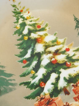 Посуда новогодняя Новый Год, набор 4 предмета: тарелка