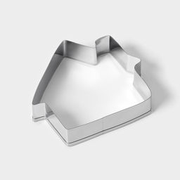 Формы для печенья Доляна «Дом», набор 3 шт., 7×6.5×1.5 см, металл, серебристые