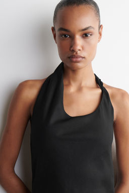 VESTIDO CON CUELLO HALTER EN MEZCLA DE LINO - H&m фото 5