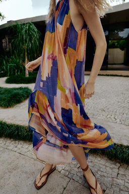 VESTIDO ESTAMPADO BAJO ASIM?TRICO / Multicolor - Zara фото 2