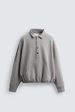 BOXY FIT POLO SWEATSHIRT - Zara фото 7