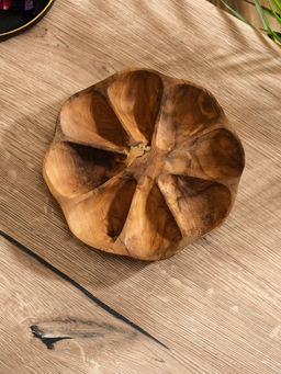 Менажница «Раковина», 19×19×2.5 см, дерево джати, коричневая