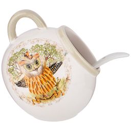 СОЛОНКА С ЛОЖКОЙ ДЕРЕВО МУДРОСТИ 9,5*9,5 СМ. ВЫСОТА=10 СМ. / 170 МЛ.