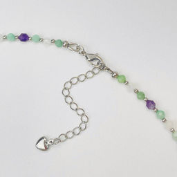 Колье для "Близнеца" из Аметиста,Берилла и Лунного камня 38 см +