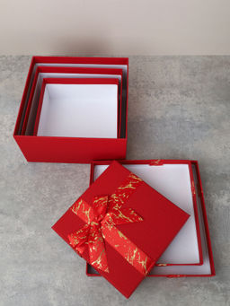 Коробка подарочная квадратная 3 штуки 19х19 см / 3403-4 /уп 36/ - ГалеонТрейд фото 4