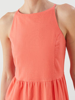 Bisiklet Yaka Ask?l? Katkat Elbise