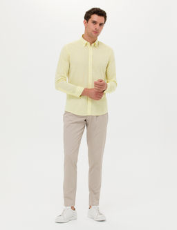 Бежевые тканевые брюки Dad Fit - Cacharel фото 3