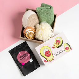 Подарочный набор Этель Avocado, полотенце 30?60 см, мочалка, массажёр