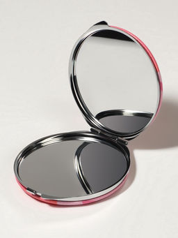 Зеркало складное «Совята», d=6 см, искусственная кожа, с увеличением х2, розовое