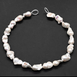 Бусины из жемчуга барокко 15*25мм цвет белый, 40см, 19 бусин Радуга камня