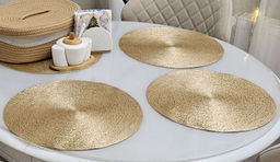 Салфетка под приборы, 38 см, ПВХ, круглая, шампань, Positano - Anna lafarg фото 9