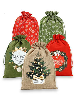 Набор мешков с термонаклейкой «Новый год», холща, 10 шт, 20 × 30 см