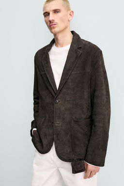 ORIGINS SUEDE LEATHER BLAZER - Zara фото 13