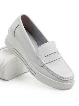 03-YD122-3 WHITE Лоферы женские (натуральная кожа)