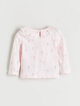 Bisiklet Yaka ?i?ekli K?z Bebek Ti??rt