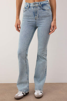Ac?k Mavi Yuksek Bel Flare Jeans TWOAW26JE00260 - Trendyolmilla фото 2