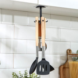 Держатель - крючок для кухонных принадлежностей Доляна Hold, пластик, чёрный