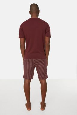 TRENDYOL MAN Bordo Regular Fit Yazl?k Sortlu Pijama Tak?m? THMSS21PT1005 - Trendyolmilla фото 14