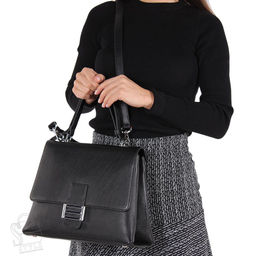 Сумка женская кожаная 1627Y black Polina&Eiterou  в Новосибирске