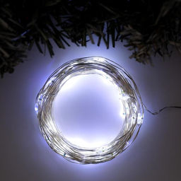 Гирлянда Нить 10 м роса, IP20, серебристая нить, 100 LED, свечение белое, мерцание белым, 12 В