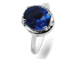 Кольцо из серебра танзанит выращ., Даллас