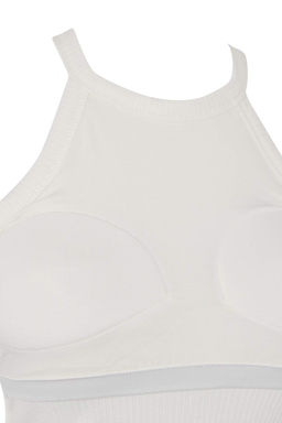 Ekru Ici Pedli Bra Detayl? Fitted/Vucuda Oturan Orme Atlet TWOSS25AL00026