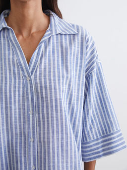 ?izgili Oversize Poplin Kad?n G?mlek