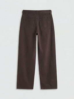 Beli Kemerli Wideleg Kad?n Jean Pantolon