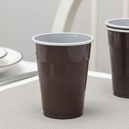 Цена за 80 шт. Стакан одноразовый Мопс, 200 мл, цвет коричневый, 80 шт/уп (+-5 шт)