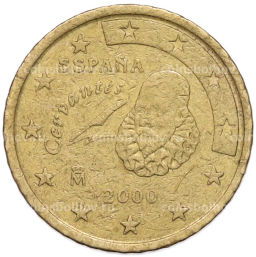 Монета 50 евроцентов 2000 года Испания
