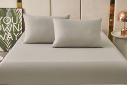 Комплект постельных принадлежностей, простыня на резинке Борт 25 + 2 наволочки 70*70 серый