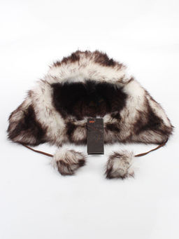 3436 BROWN Шапка-ушанка детская (100% шерсть, искусственный мех)