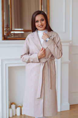 Пальто женское демисезонное 21820 (кремовый) - Kankan фото 14