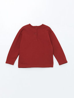 Bisiklet Yaka Uzun Kollu Bask?l? K?z Bebek Ti??rt - Waikiki фото 2