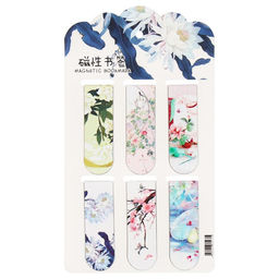 Набор магнитных закладок для книг Calligrata 6 штук, «Цветы», МИКС