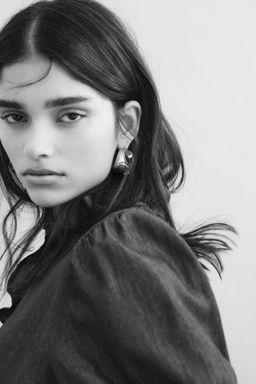 Frill-trimmed denim blouse - H&m фото 5