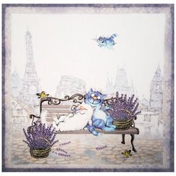 НАБОР САЛФЕТОК ИЗ 2-Х ШТ СИНИЕ КОТЫ. ПАРИЖ,40Х40СМ, 100 - Lefard фото 3