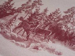 07с-21 ЯК Скатерть 150*170 "Зима в лесу" цв. бордо