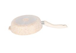 Сковорода глубокая 240мм с ручкой,со стекл.крышкой,АП линия Грация (белый/золото) сгбз241а - Kukmara фото 3