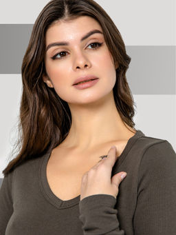 Фуфайка женская термо в коричневом цвете кофе 722217 - Mark formelle фото 4