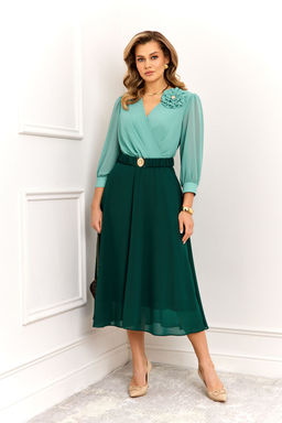 Платье AGATTI 6001-1 Бирюзово-изумрудны