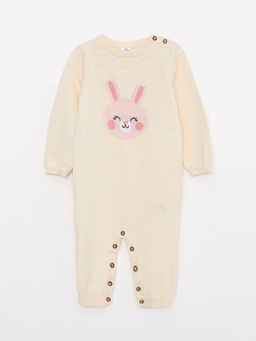 Bisiklet Yaka Uzun Kollu Desenli Pamuklu K?z Bebek Tulum