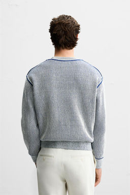 CONTRASTING RIBBED SWEATER - Zara фото 4