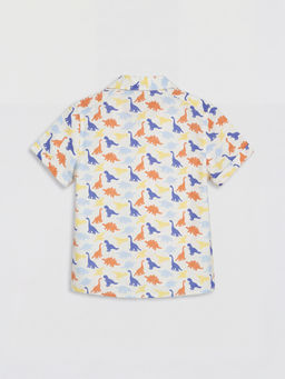 Resort Yaka Dinozor Bask?l? Erkek ?ocuk G?mlek