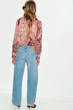 PRINTED BLOUSE WITH BOW - Zara фото 12