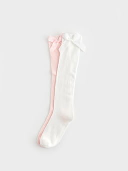 Fiyonk Detayl? K?z ?ocuk Diz Alt? ?orap 2li - Waikiki фото 2