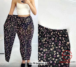 Брюки в цветочек женские